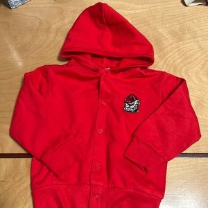 Georgia Bulldog Button Up Toddler Hoodie